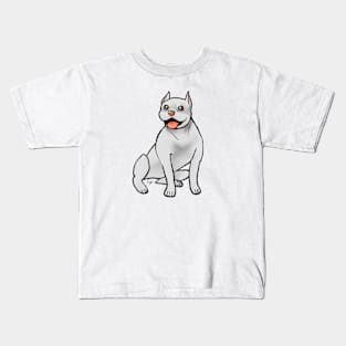 Dog - American Pitbull Terrier - White Cropped Kids T-Shirt